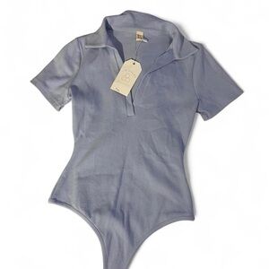 Light Blue Collared Bodysuit